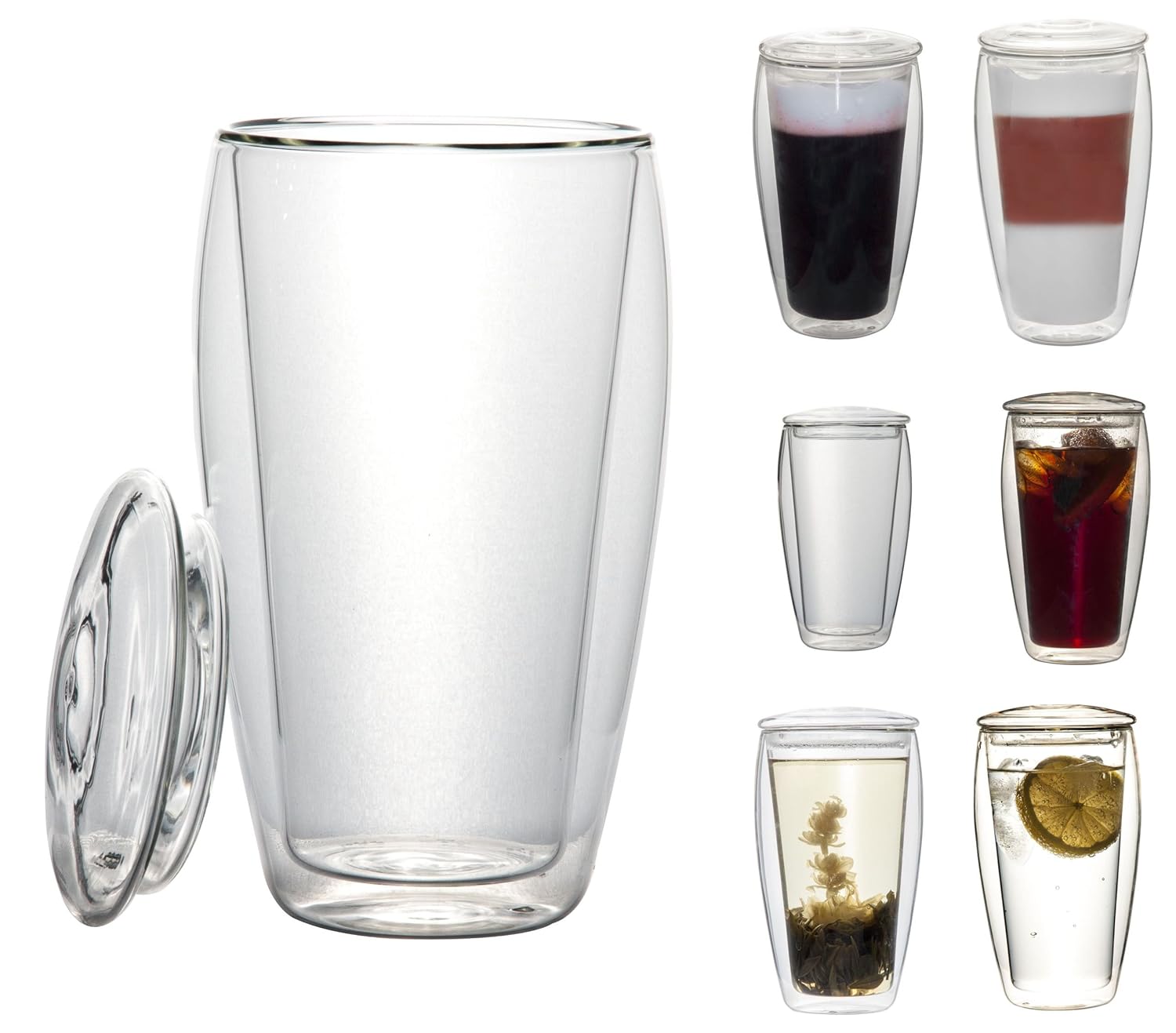 Vaso de crital térmico con tapa. Las bebidas duran mas tiempo calientes o frías.