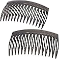 Camila Paris CP3113 French Hair Side Comb, Small, Curved Gray French Twist Hair Combs Decorative, Strong Hold Hair Clips for Women Bun Chignon Up-Do Styling Girls Hair Accessories, Made in France
