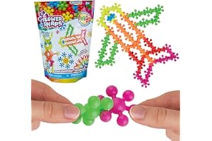 THE ORB FACTORY ORB Flower Snaps - 200 Pieces STEM Toys, Building Blocks for Kids - Flower Shaped Interlocking Clip Together Building Discs - Fun, Educational, Creative Connect Toys for Boys and Girls Ages 3 and Up