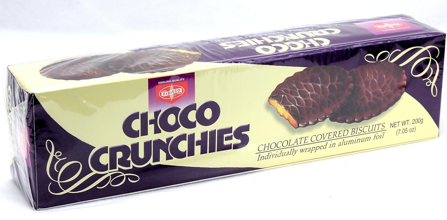 choco crunchies chocolate covered biscuits 200g pack of 6 amazon com grocery gourmet food choco crunchies chocolate covered biscuits 200g pack of 6