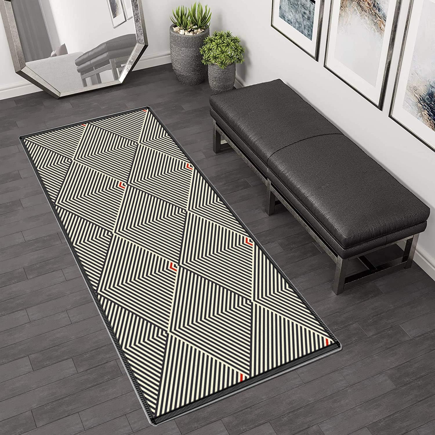 Aiyaoo Kitchen Rugs Large 70x440cm Carpet Runner for Hall Washable