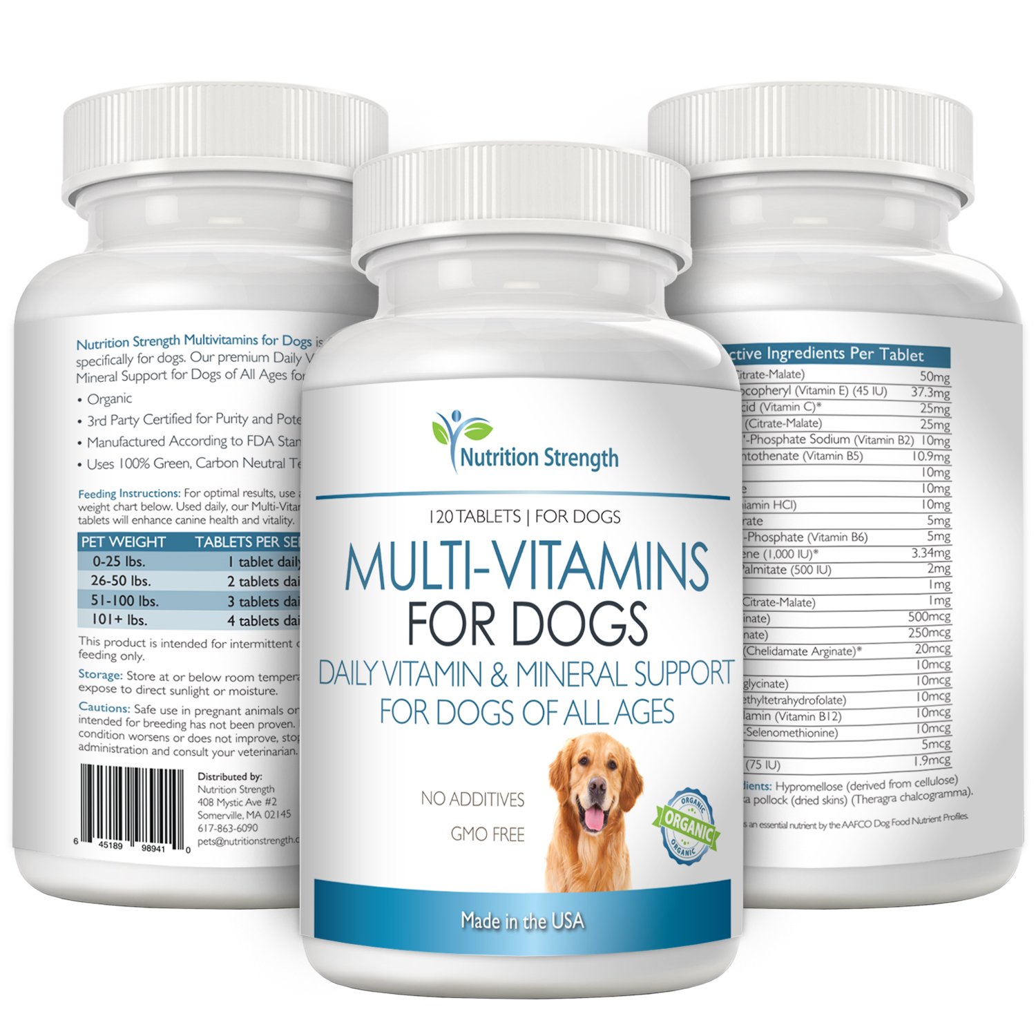 Nutrition Strength Organic Multivitamins for Dogs, Daily Vitamin and