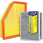 SERVKITOUR Engine Cabin Air Filter Kit for X5/X6/X7 (2019-2023) 3.0L Only | for (2017-2023) 530i, 530e, 540i, 740i, 840i, 530i xDrive, 540i xDrive, (2.0L/3.0L), 64119366401, 13718577171