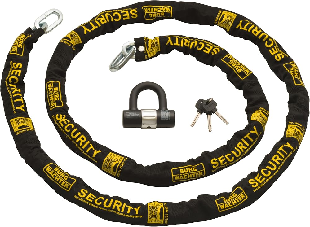 Burg-Wächter 3M Sold Secure Gold U Lock Kit Black 10mm Chain