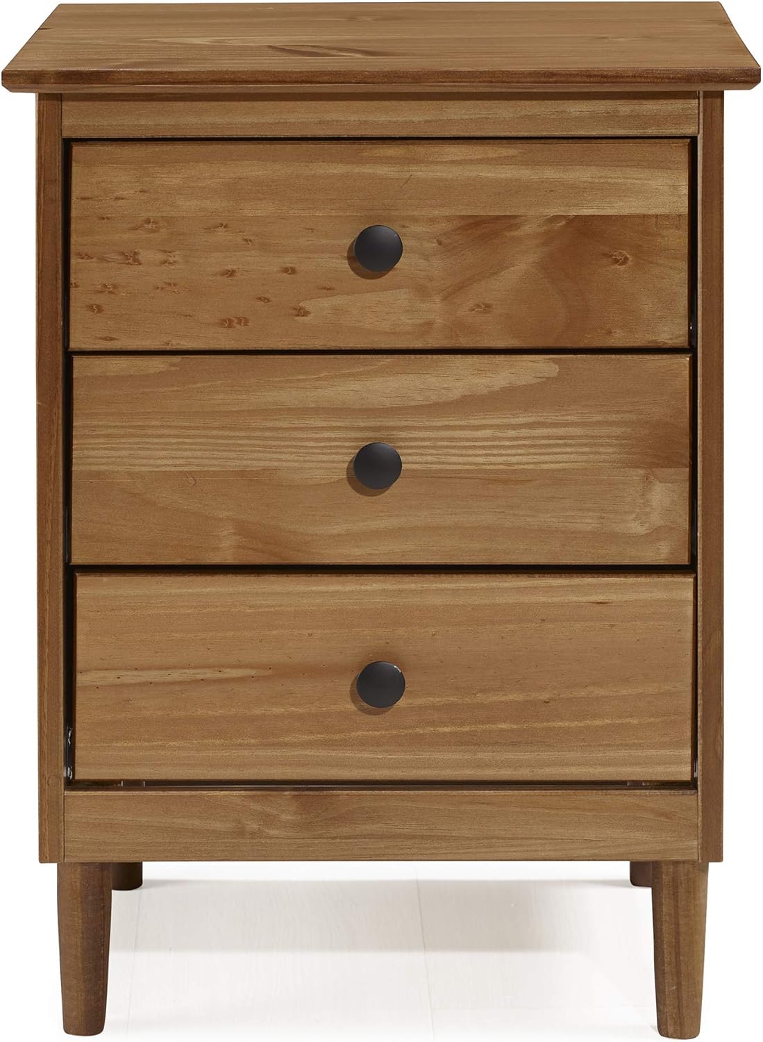 Walker Edison Furniture Company Traditional Wood 1 Nightstand Side Bedroom Storage Drawer and Shelf Bedside End Table, 18 Inch, Caramel Brown: Kitchen & Dining