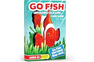 Arizona GameCo GO Fish Untamed Oceans Card Game for Kids Age 4-8 | Play Go Fish, Old Maid and Slap Jack Using The Same Deck | Easy to Learn | Fun Gift Boy or Girl