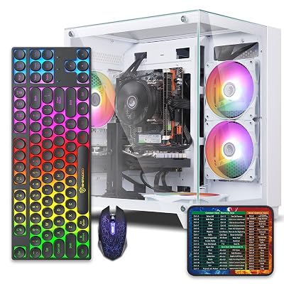 Prebuilt Gaming PC Desktop Computer,AMD Ryzen R5 5500 Desktop,Operating at A Frequency of 3.6-4.2 GHz,GTX1660Super Graphics Card with 6GB GDDR6 Video Memory,16GB RAM, 512GB SSD,WiFi 5.0,RGB Fan x4
