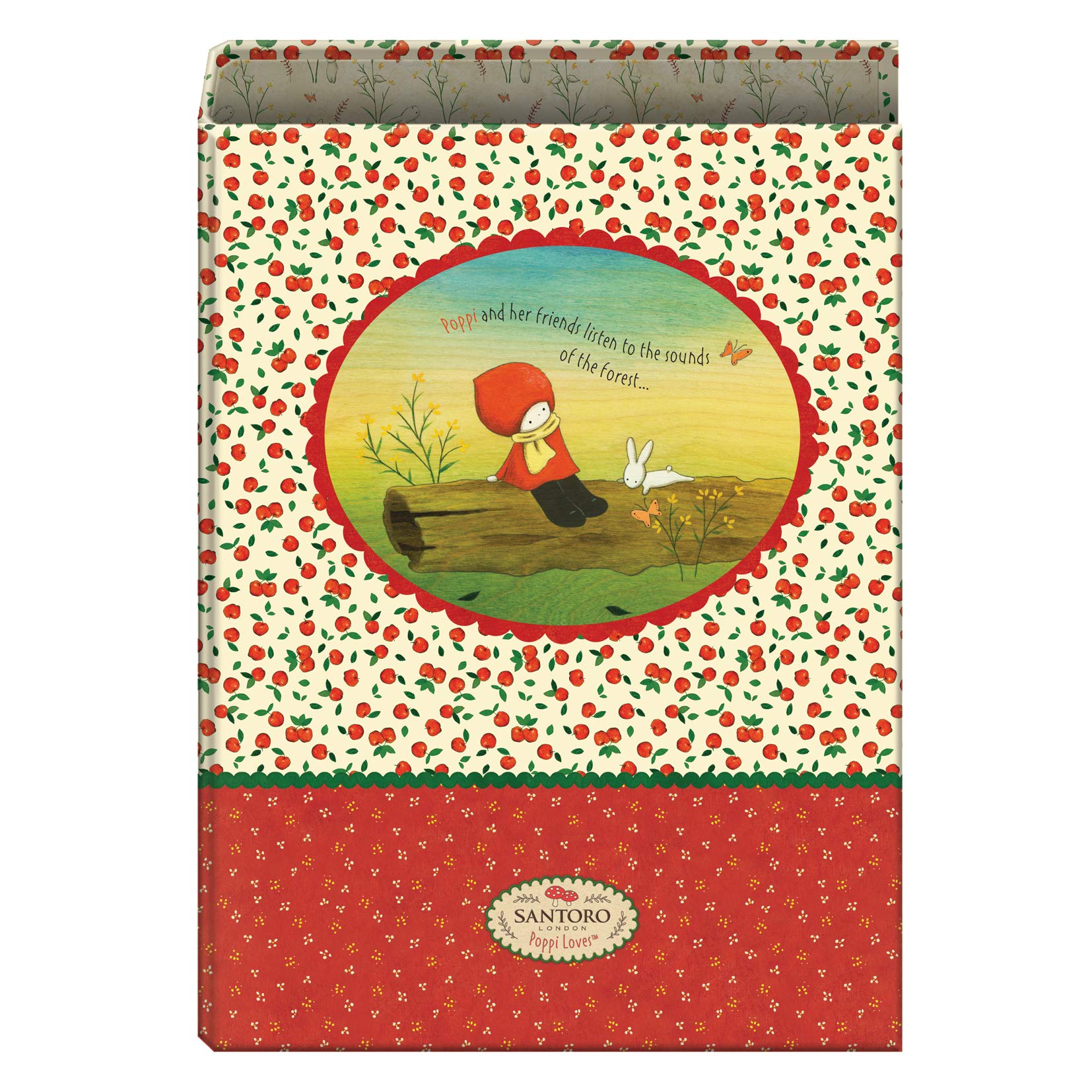 4 ring Ring Binder 40 mm - Santoro - Poppi Loves - Apple - FSC Mix AEN-COC-000243