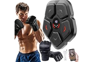 UTOBSPORT Smart Music Boxing Machine, Wall Mounted Bluetooth Music Boxing Trainer, Electronic Boxing Target Training Punching Equipment with Boxing Gloves for Home,Indoor and Gym