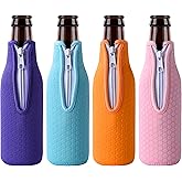 Xumbtvs 4 Pcs Beer Bottle sleeves, Non-slip Neoprene Insulated Beer Holder Cooler Cover for 12oz 330ml Bottle (Colorful2)