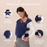 Boba Bliss Pre-Wrapped Baby Wrap Carrier Newborn Sling Navy Blue view 5