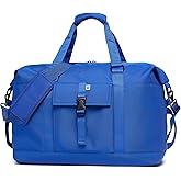 SUNNY BIRD Duffel with Utility Pouch, 40L Weekender Overnight Bag with Shoe Compartment for Travel and Sports (Blue)