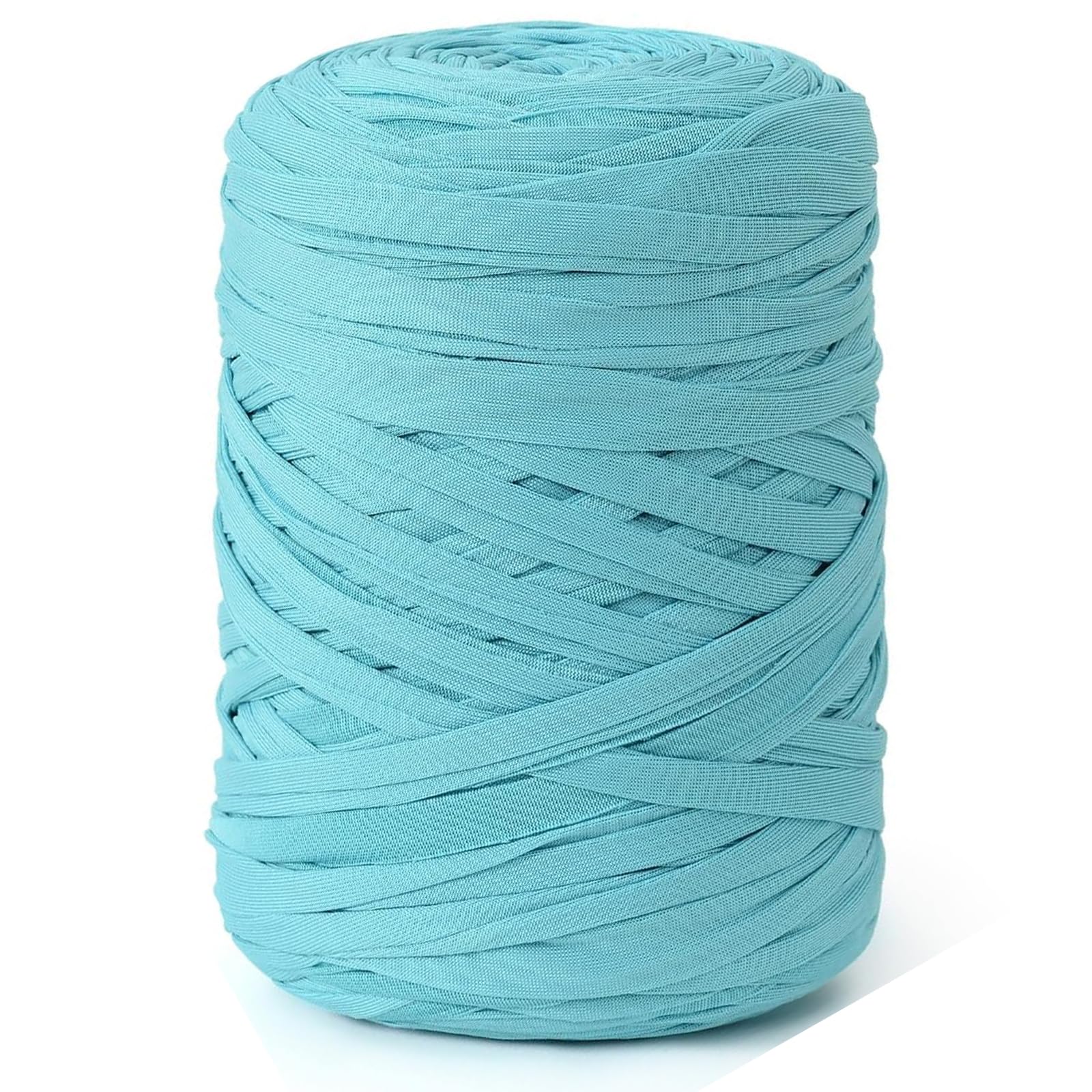 NOTIONSLAND 400g T-Shirt Yarn Knitting Yarn Fabric Crochet Yarn for Bag, Basket, Blanket Home Decor - Lake Blue Soild Color Yarns