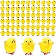 Deekin 100 Pcs Easter Realistic Plush Little Chick Figurine Bulk Fluffy Mini Baby Chicks Fuzzy Easter Chicks Decor for Boys Girls Toy Easter Party Table Decorations Favors, 1.57 Inch