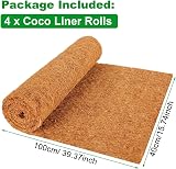 LOLYSIC Coco Liner Rolls 4x 40x100cm Natural Coconut Fiber Planter Liners view 2