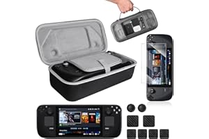 [11 in 1] Benazcap Carrying Case Compatible with Steam Deck/Steam Deck Oled,Kit with Hard Shell Case,Screen Protector,Silicon Protective Case & More