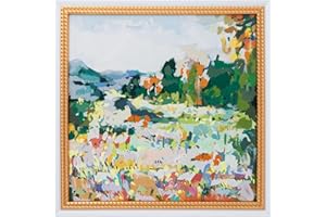 ArtbyHannah Framed Canvas Landscape Wall Art, 16x16 inch Impressionism Sencery Canvas Wall Art Decor for Living Room, Bedroom Decoration