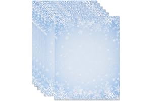 Gift Boutique - Christmas Snowflake Stationery Paper Letterhead Sheets 100 Pack Holiday Winter Snowflakes Design For Writing Letters, Notes, Wedding Invitation Printing & Office Supplies 8.5" x 11"