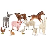 Schleich Farm World - 10Pc Farm Animal Toy Bundle - Kids Ages 3+ | 77585 | Farm Animal Figurine, Realistic Animal Toys, Barn Toy for Kids 3+, Screen-Free Imaginative Pretend Play, Montessori