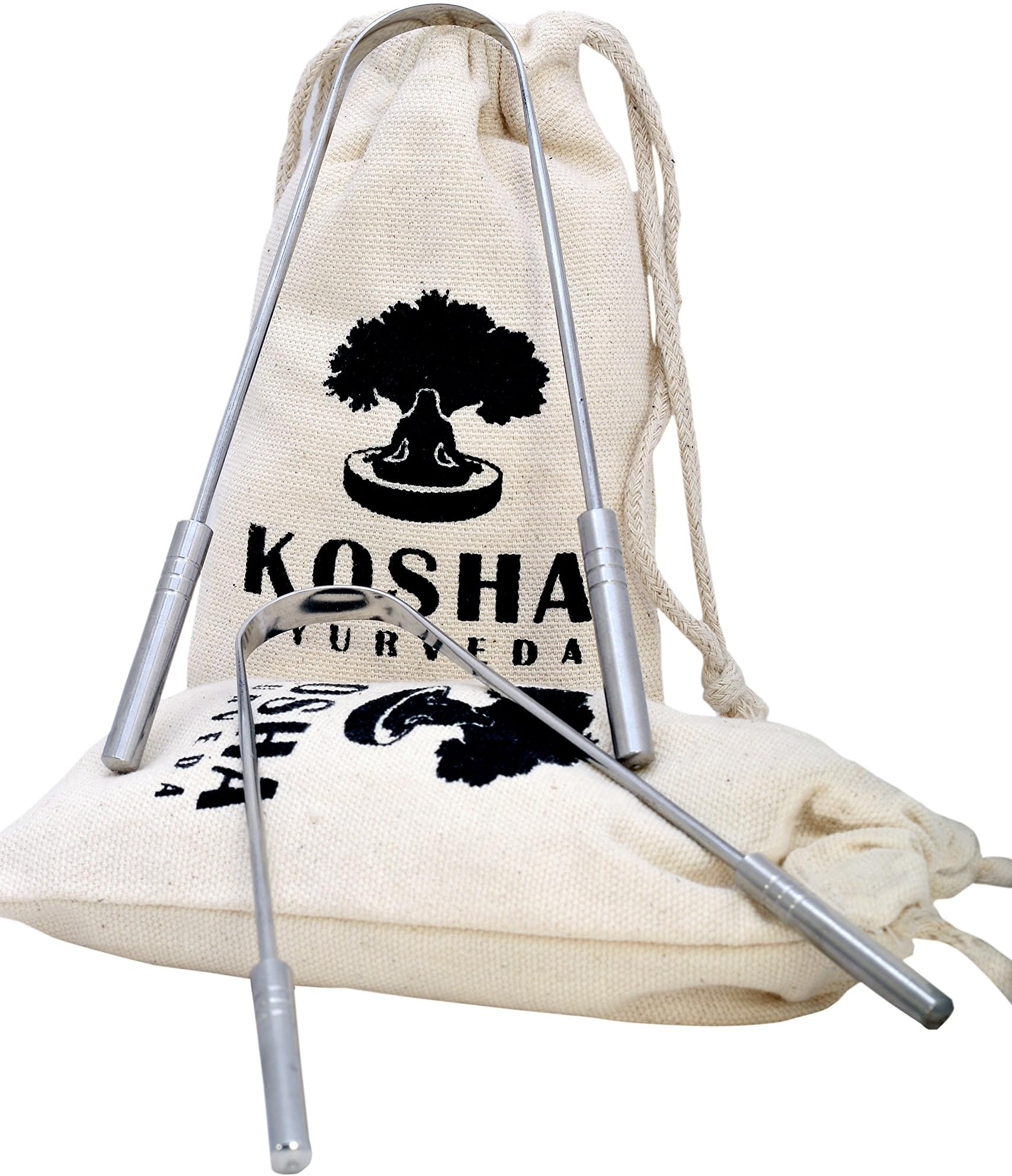 Kosha Ayurveda Stainless Steel Tongue Scraper Cleaner | Perfect Tongue Cleaner | Best remedy for bad breath | Flexible Handle and Comfortable Grip