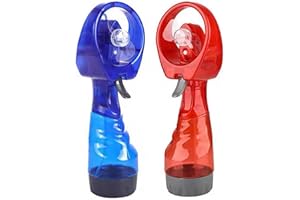Sapphirem Water Mist Spray Bottle Fan Portable Handheld Mister - Battery Operated (Red& Blue)