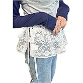 SweatyRocks Women's Sheer Lace Wrap Skirts Tie Side Ruffle Layered Mini Skirt