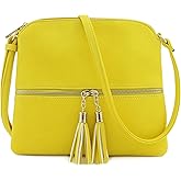 DELUXITY Lightweight Medium Crossbody Bag with Tassel | Lightweight, with Tassel