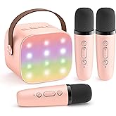 YLL Upgraded Mini Karaoke Machine with 3 Wireless Microphones Toy for Kids, 2026 Top Birthday Gifts for Girls Boys, Portable MP3 Player for Ages 3, 4, 5, 6, 7, 8, 9, 10, 11, 12+ Year Old Party (P-Ink)