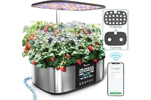 LetPot LPH-Max Hydroponics Growing System Kit, 21 Pods APP & WiFi Automatic Controlled Smart Indoor Garden with 36W LED Grow Light, Auto Drip Irrigation Kits, Self-Managed Nurturing & Watering