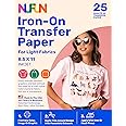 NuFun Activities Printable Iron-on Heat Transfer Paper for T Shirts, Light Fabrics, 25 Sheets 8.5 x 11 inch, Long Lasting, Durable, Professional Quality, Easy DIY, Non-Toxic, Made In the USA