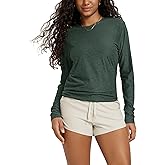 ODODOS Women's Long Sleeve Crewneck Tee - Ultra-Soft odSTRATUM Tech Performance T-Shirts UPF 50+ Daily Pullover Tops