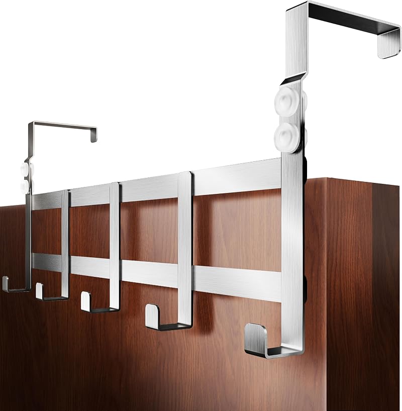 4smile Over Door Hanger Stainless Steel Coat Hook for 4.1cm & 4.6cm UK Doors