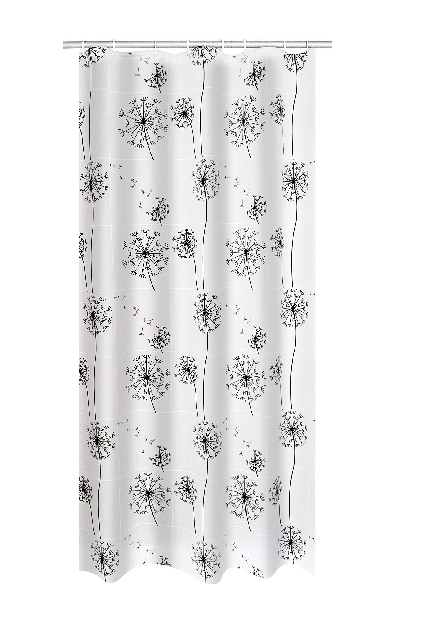 Ridder 303210-00 shower curtain vinyl, approx. 180X200 cm, Moonflower, black