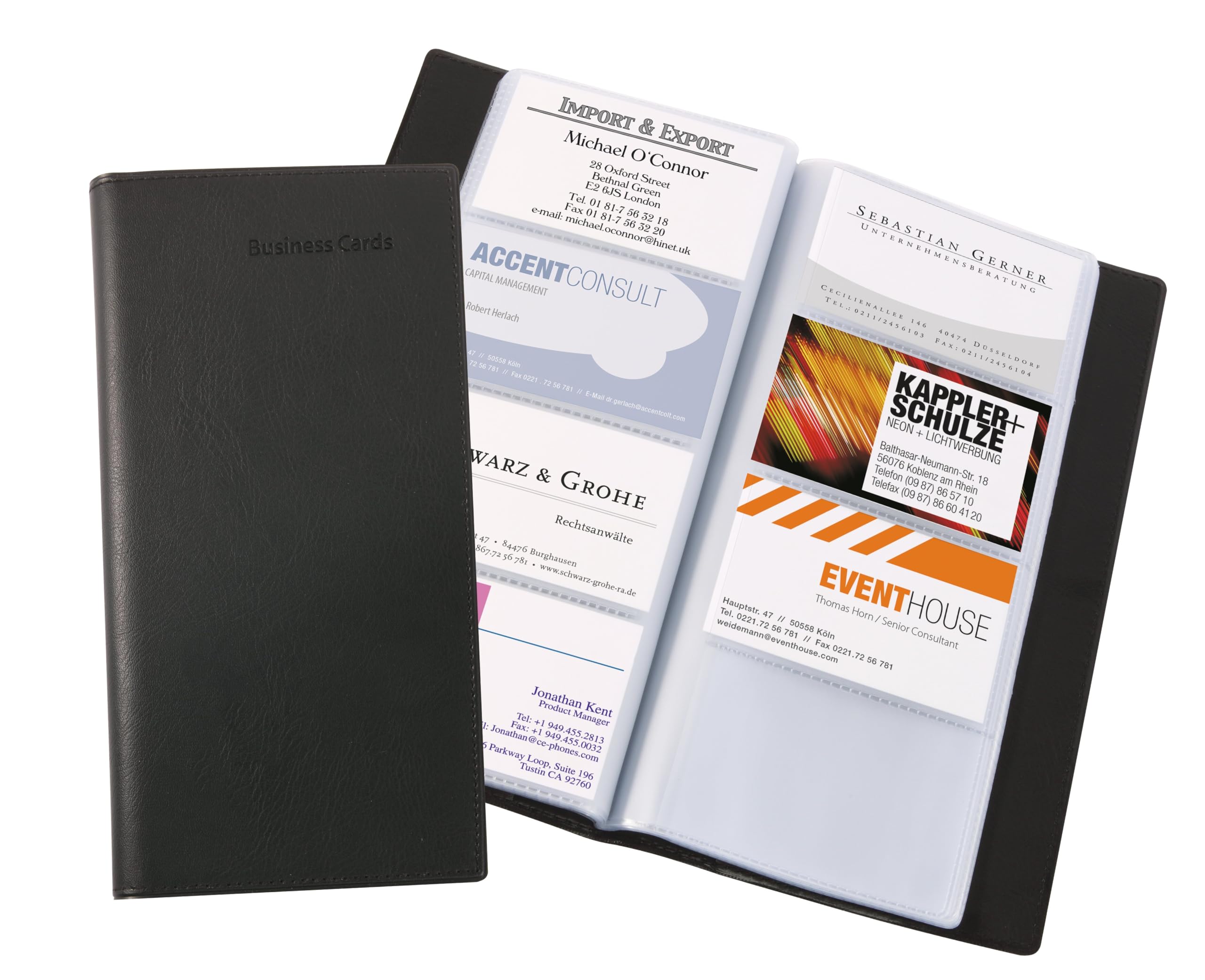SIGEL VZ172 Card Holder / Card Book, leather-look, for up to 192 cards, Black