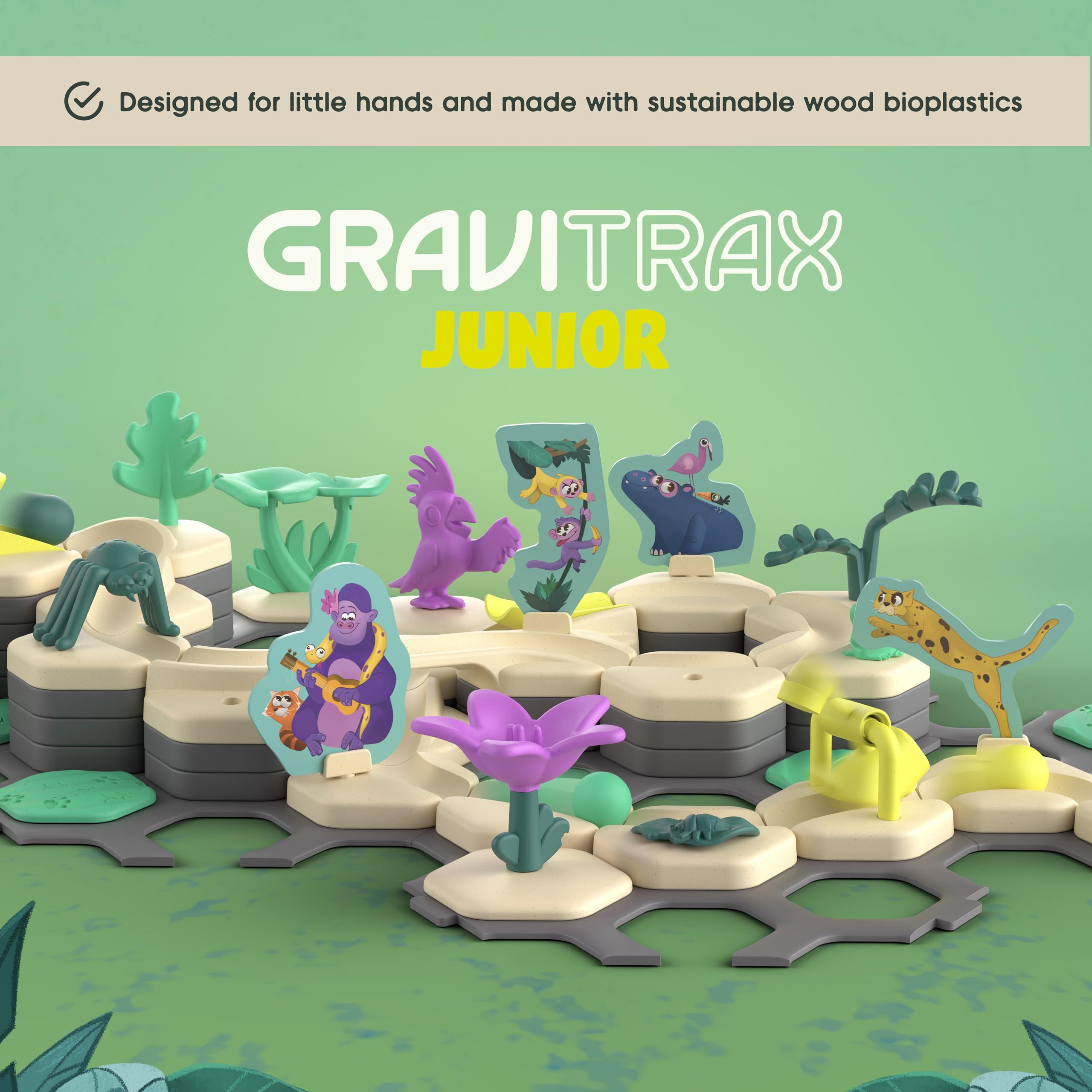 Ravensburger GraviTrax Junior Starter Set - My Jungle - Preschool Marble Run Game - Fun Building Experience - STEM-Friendly, Interactive Learning - MESH Accredited - Kids Age 3 and Older