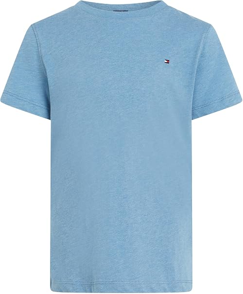 Tommy Hilfiger Boys’ Short Sleeve Round Neck T-Shirt, Blue (Dark Allure Heather), 12 Years
