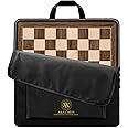 A&A 17.25" Professional Wooden Chess Board with Storage Bag/Walnut & Maple Inlaid / 1.75" Squares w/o Notation