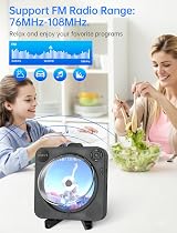 Arafuna Portable Bluetooth CD Player w/ FM Radio, Speakers, Remote, AUX, USB - view 4
