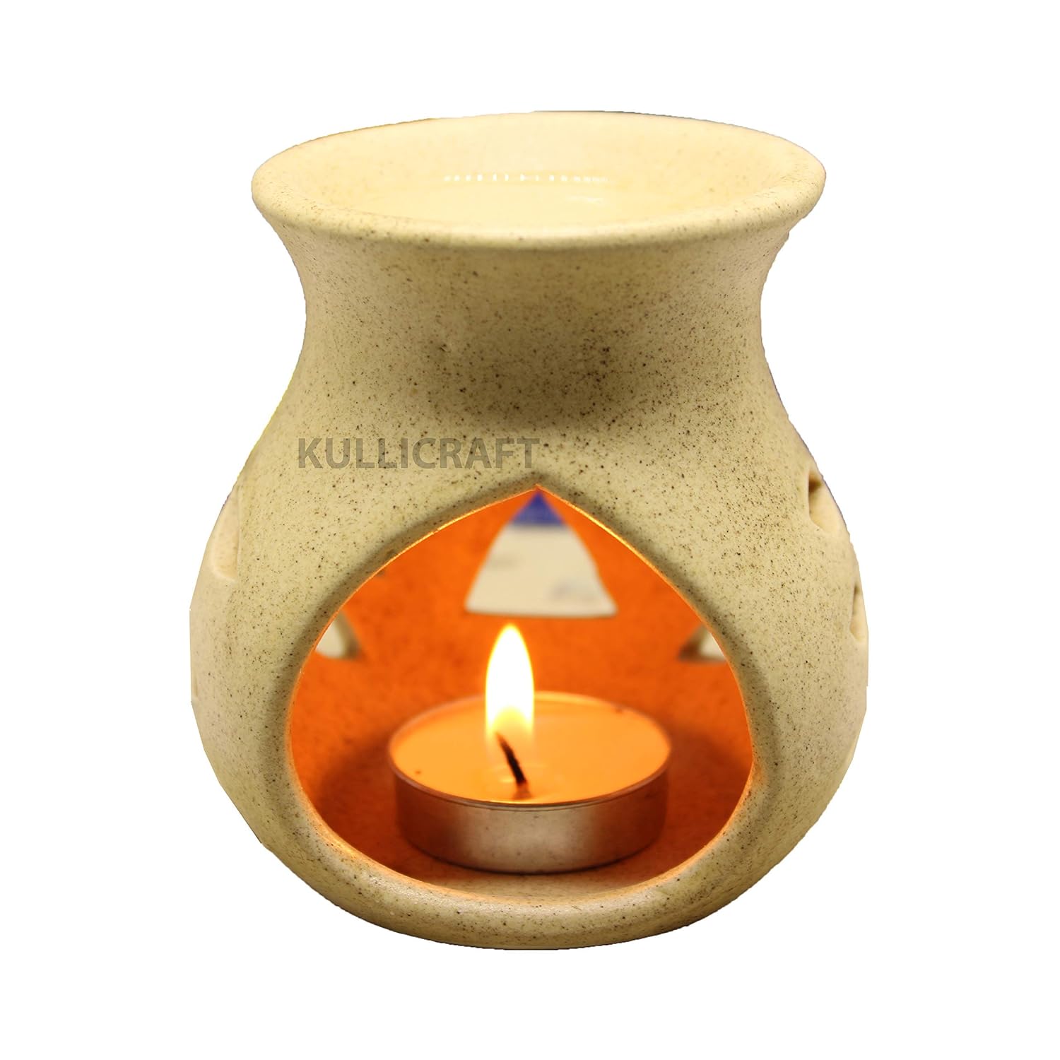 ANAYA Creations Ceramic Aroma Tea Light Diffuser (MediumMat Beige