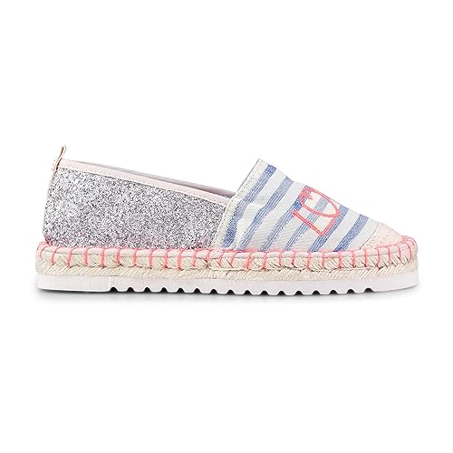Another A Damen Damen Trend Espadrille, Espadrilles in Weiß und Blau mit Glitzer Sohle aus Gummi