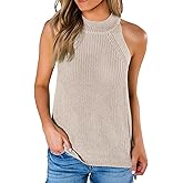 SySea Womens Summer Loose Knit Shirts Sleeveless Halter Neck Sweater Tank Tops
