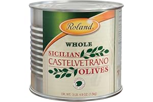 Roland Foods Whole Sicilian Castelvetrano Olives, Specialty Imported Food, 3 Pound 4.9 Ounce Can, Pack of 1