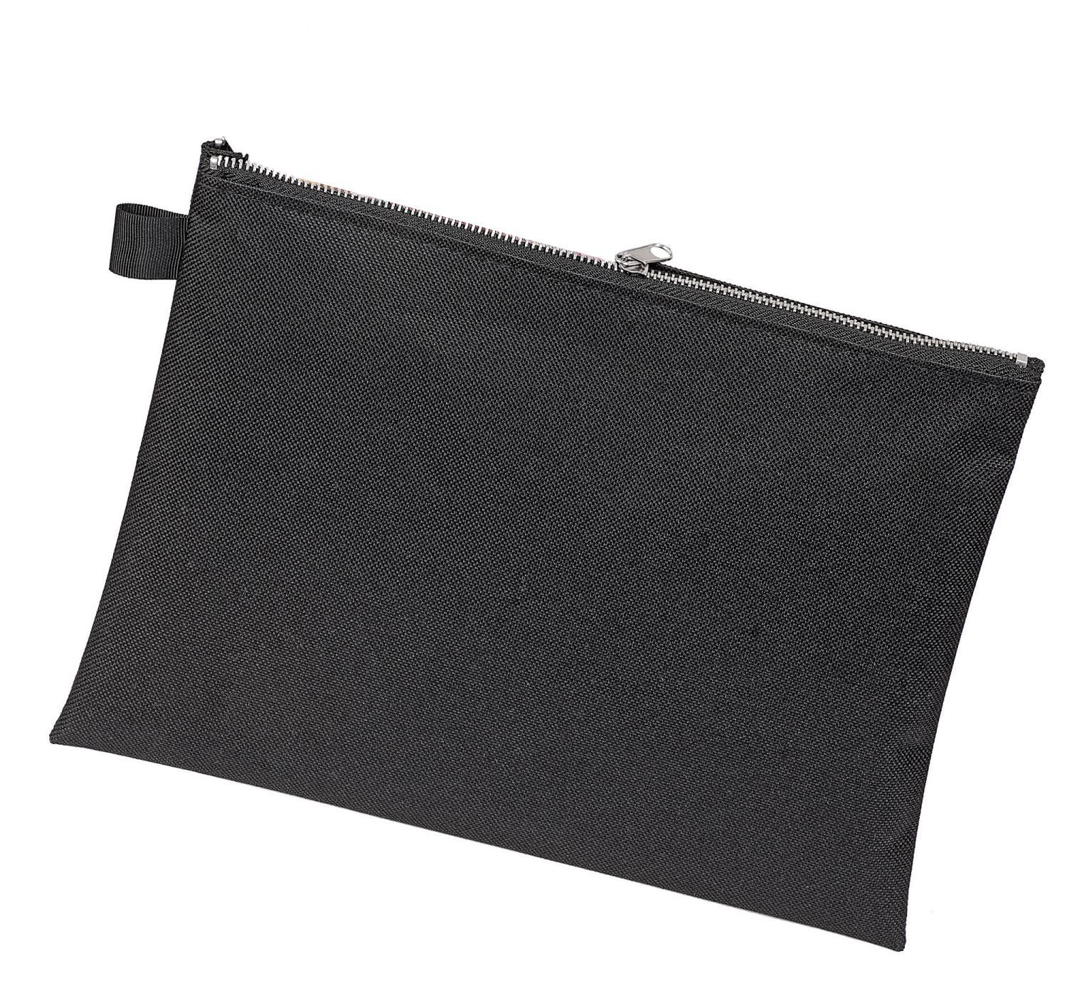 VELOFLEX 2725000 Bank Bag with Zip, DIN A5, 1 Piece, Wallet Made of Robust Textile, Transport Bag