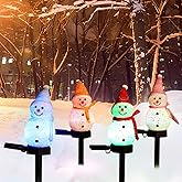 Outdoor Christmas Decorations 2025-Christmas Light Stakes for Yard-Snowman Solar Lights-Snowman Christmas Ornaments for Yard Garden Lawn Landscape Patio Walkway Decor
