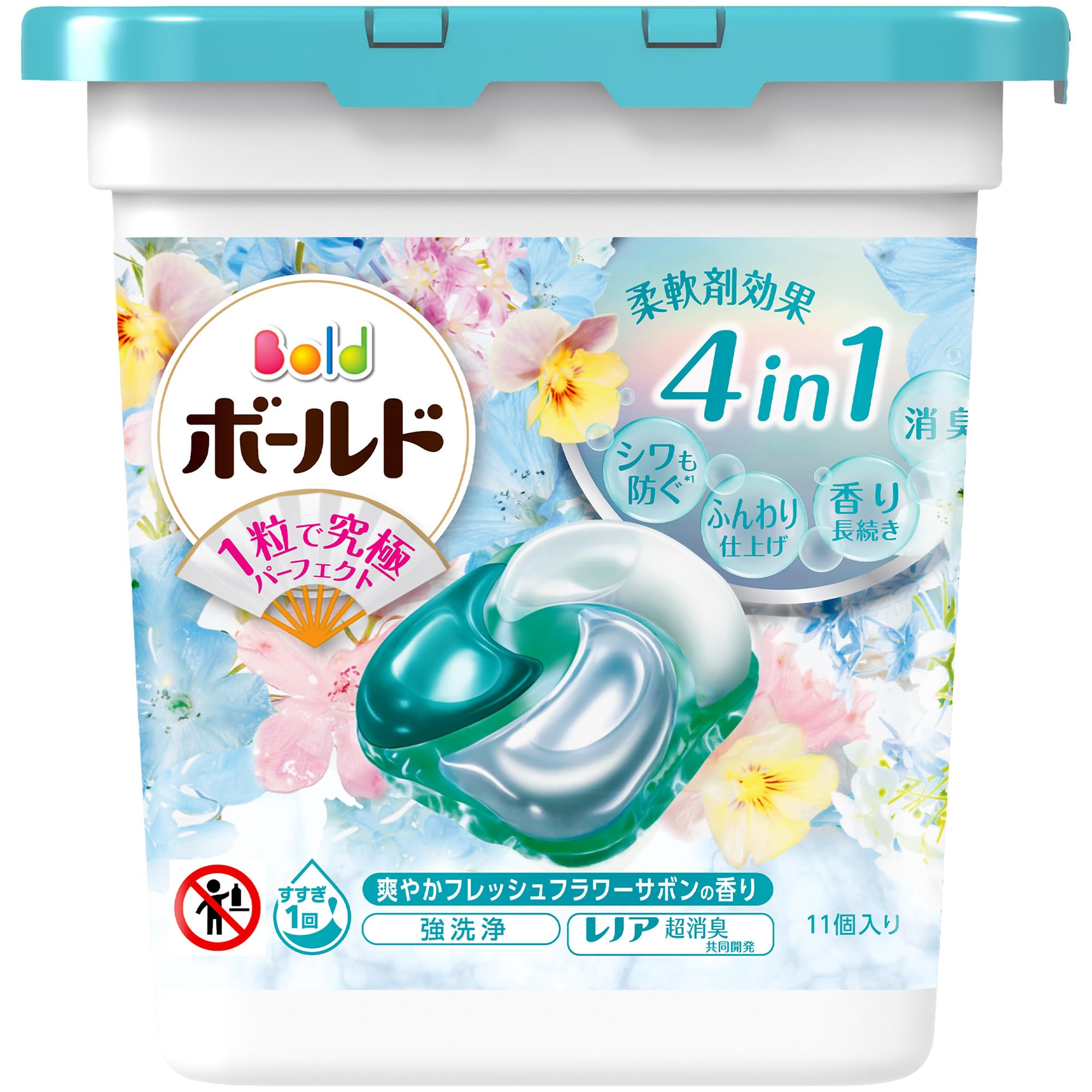 ボールド 洗濯洗剤 ジェルボール 4in1 フレッシュフラワーサボン 本体 11個商品画像