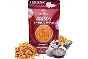 Homtiem Crispy Garlic & Onion : Original Max 3.5 Oz, Max Spice, Versatile Seasoning, All-Natural, Non-GMO, Vegan & Gluten-Free, Ready-to-Use, Keto-Friendly, Low-Carb