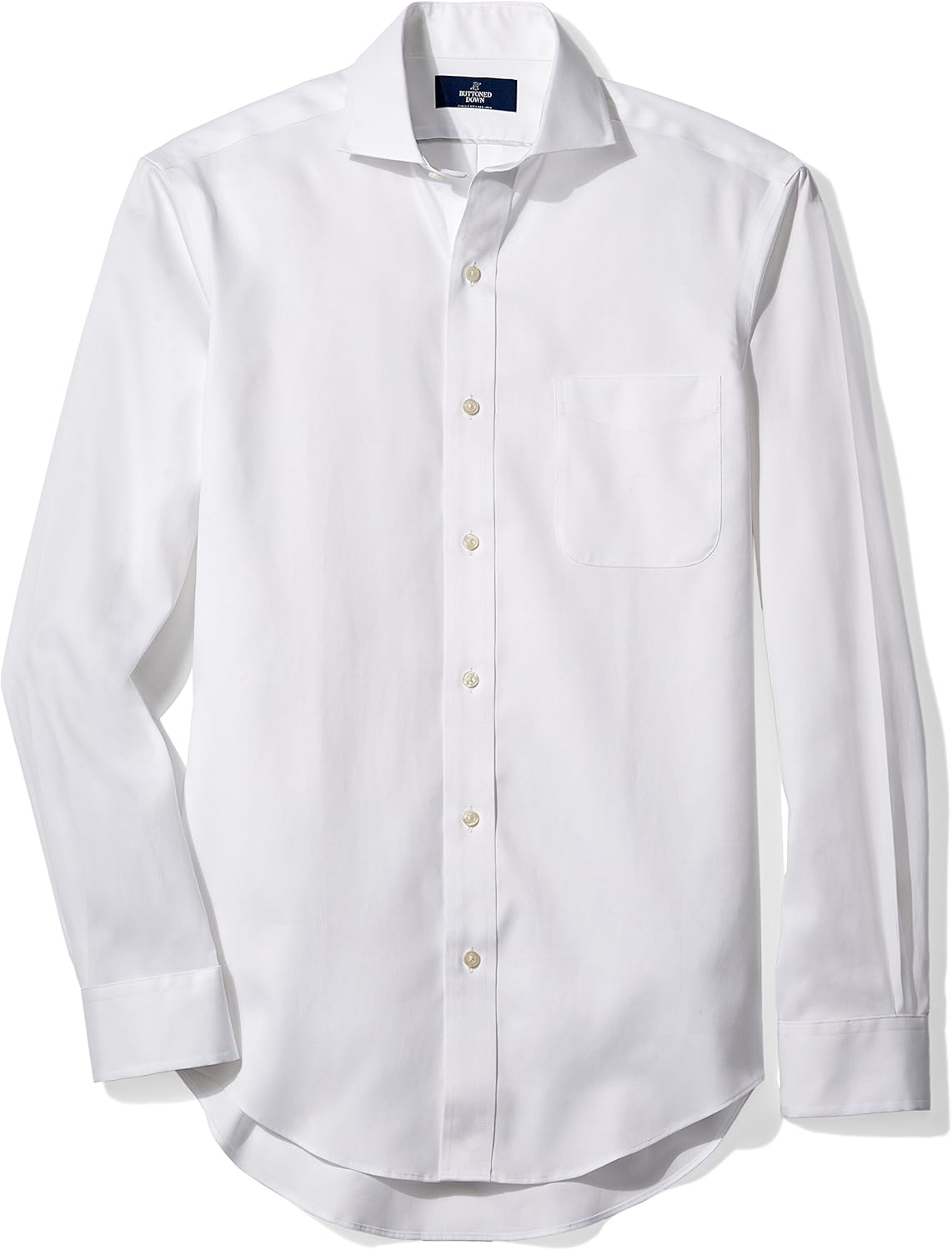  Brand - Buttoned Down Men's Classic Fit Cutaway-Collar Solid Pinpoint Dress Shirt, Supima Cotton Non-Iron: Clothing