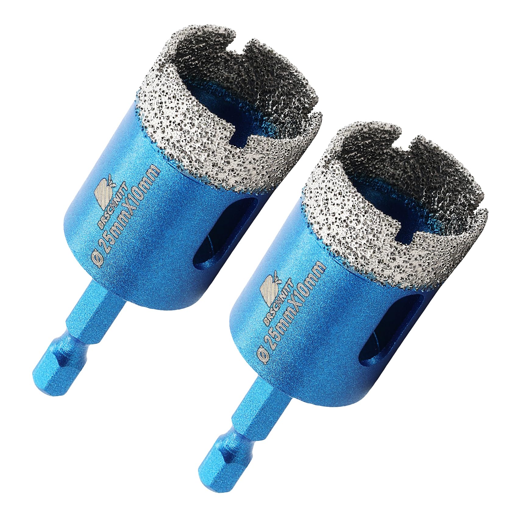 BRSCHNITT 25mm Diamond Core Drill Bit, 1 Inch Hex Shank Dry Drilling Set for Porcelain, Ceramic, Stone, Granite, Marble