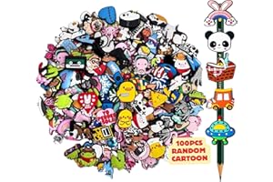 ELLA & EMMA 100PCS Mixed Anime Cartoon Pencil Toppers - Kawaii Pen Charms for Boys and Girls, Cute Classroom Rewards and Prizes for Students, Pencil Decorations for School Supplies, Kids Incentives