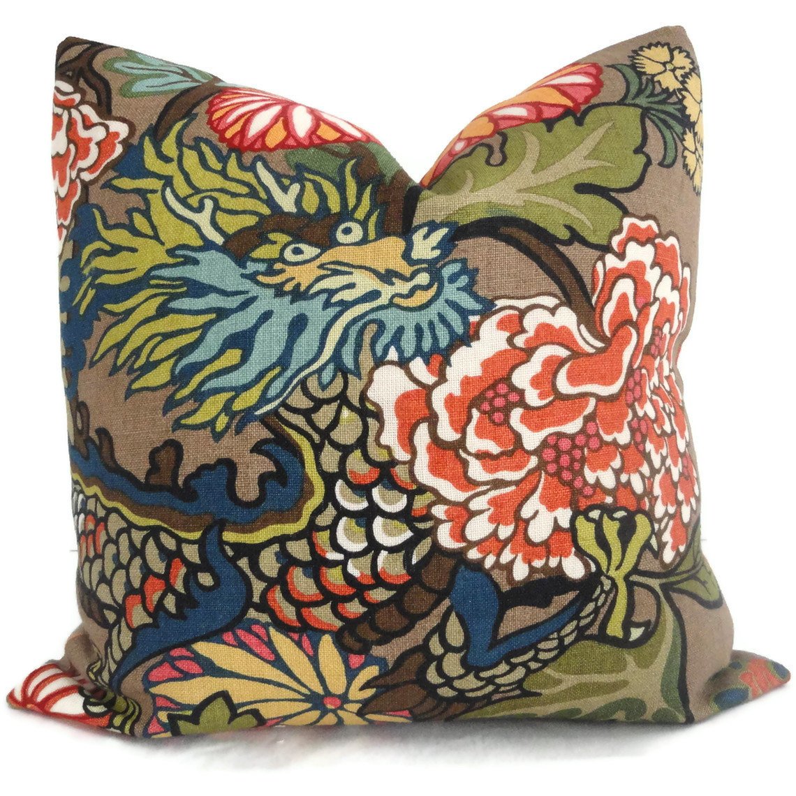 Amazon Com Mocha Chiang Mai Dragon Decorative Pillow Cover Made